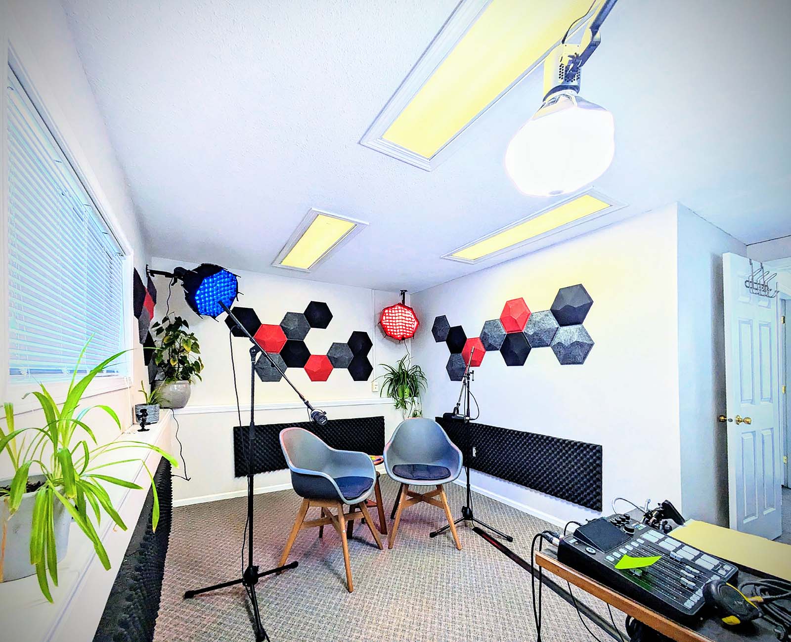 Inside Podio with Mark Studio Video and podcasting recording studio in downtown Parksville, BC